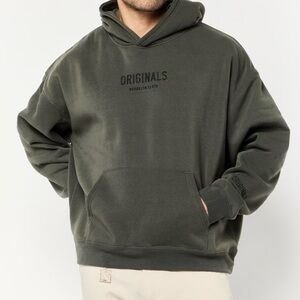 Originals by Brooklyn Cloth Men Embroidered Logo Long Sleeve Hoodie, Dark Olive